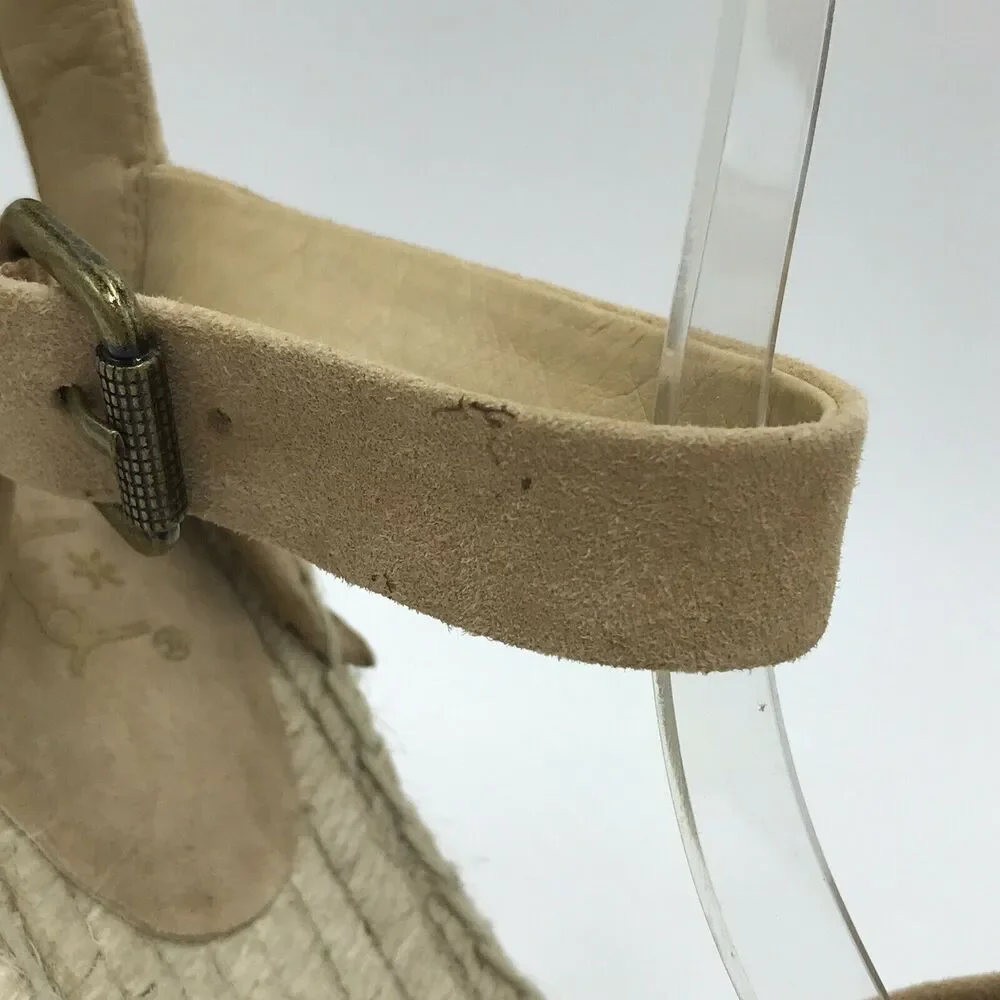 Splendid Women's 11 Fairfox Espadrilles Wedge Sandals Brown Leather Strappy